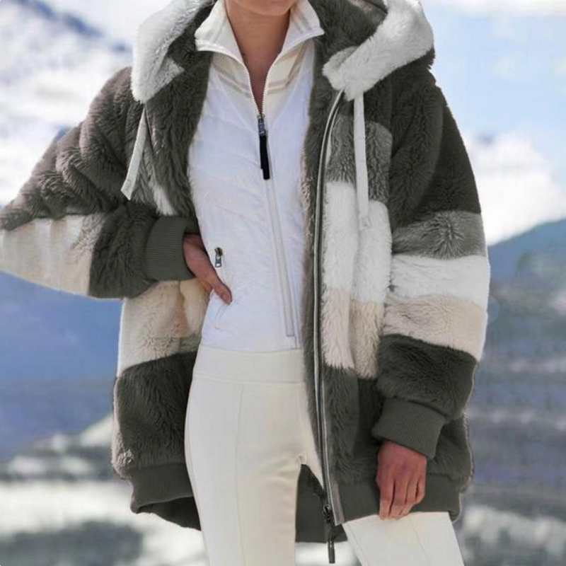 Lunara | Jacke mit Stilvollem Kunstpelz und Kapuze für den Winter