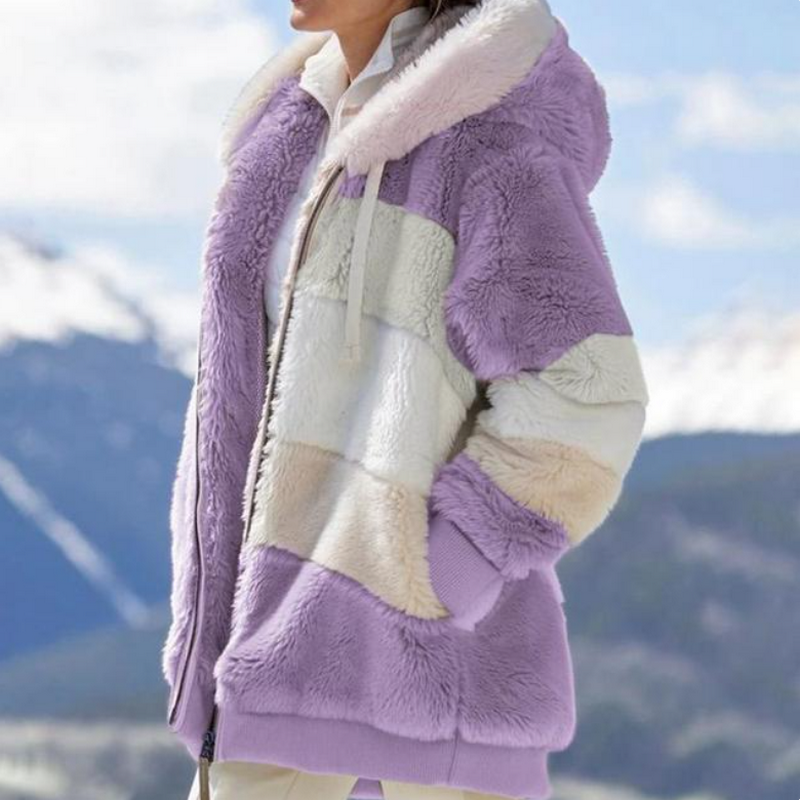 Lunara | Jacke mit Stilvollem Kunstpelz und Kapuze für den Winter