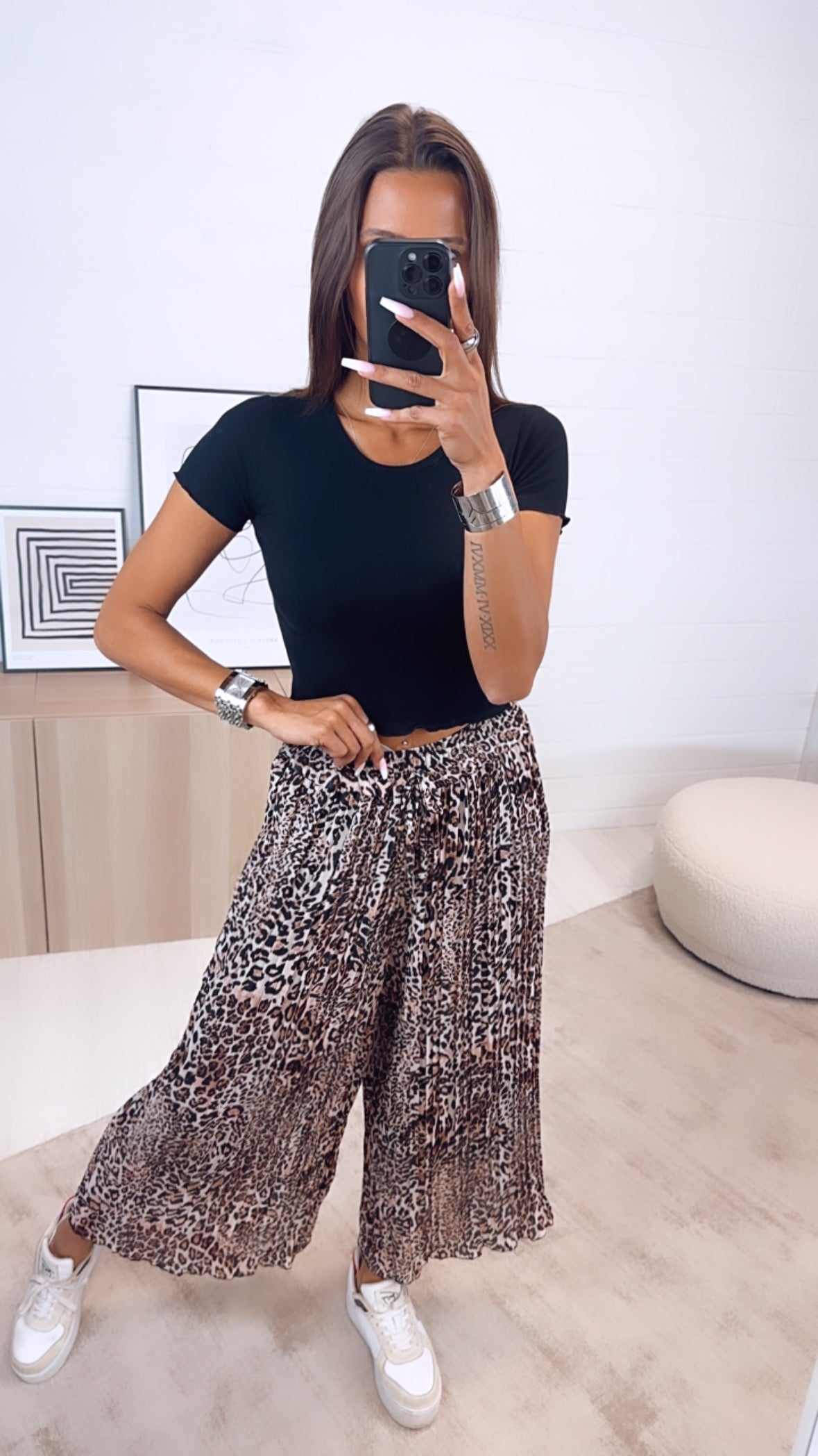 Liora | Hose im Leo-Look mit Luftigem Schnitt für Damen
