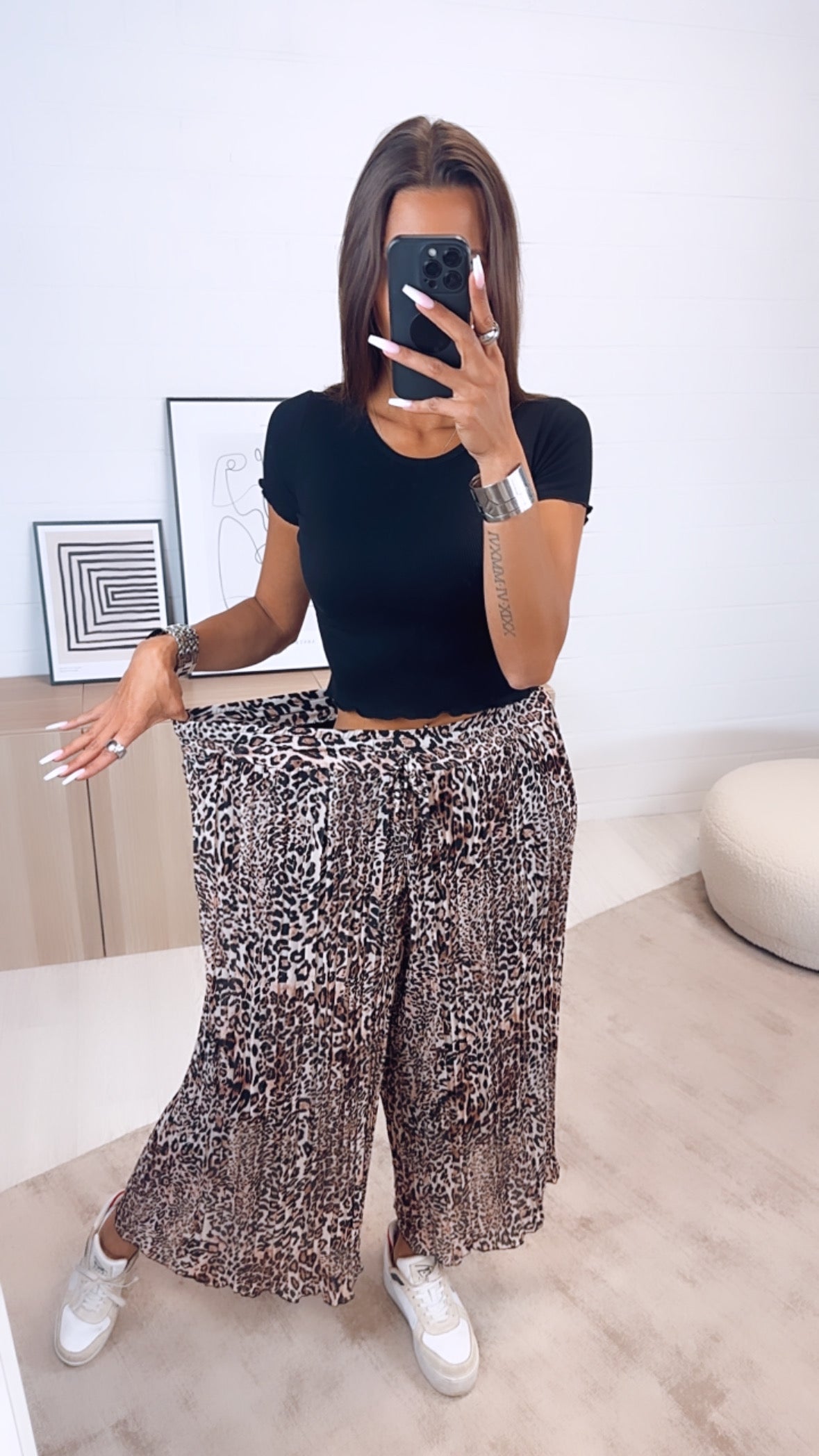 Liora | Hose im Leo-Look mit Luftigem Schnitt für Damen