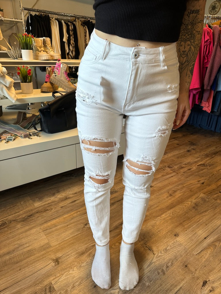 Luna | Mom-Jeans im Destroyed Look mit super weichem Material für Frauen