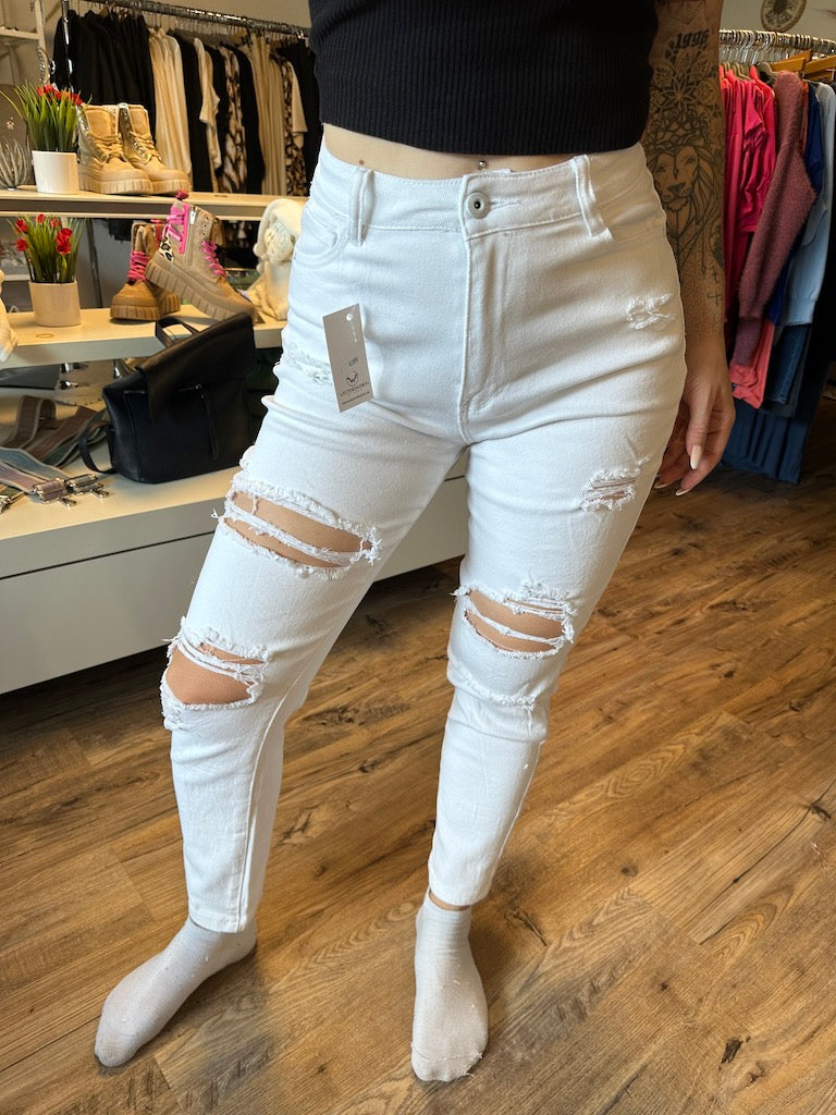 Luna | Mom-Jeans im Destroyed Look mit super weichem Material für Frauen