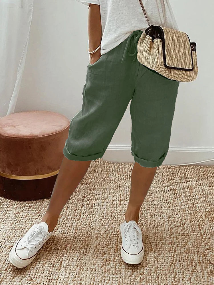 Luna | Damen-Shorts mit Atmungsaktivem Baumwoll-Leinen und Praktischen Taschen