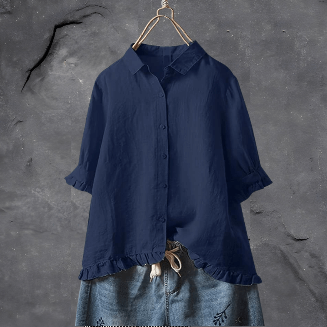 Zephyr | Damen Bluse mit Rüschen und Knopfleiste in Übergröße
