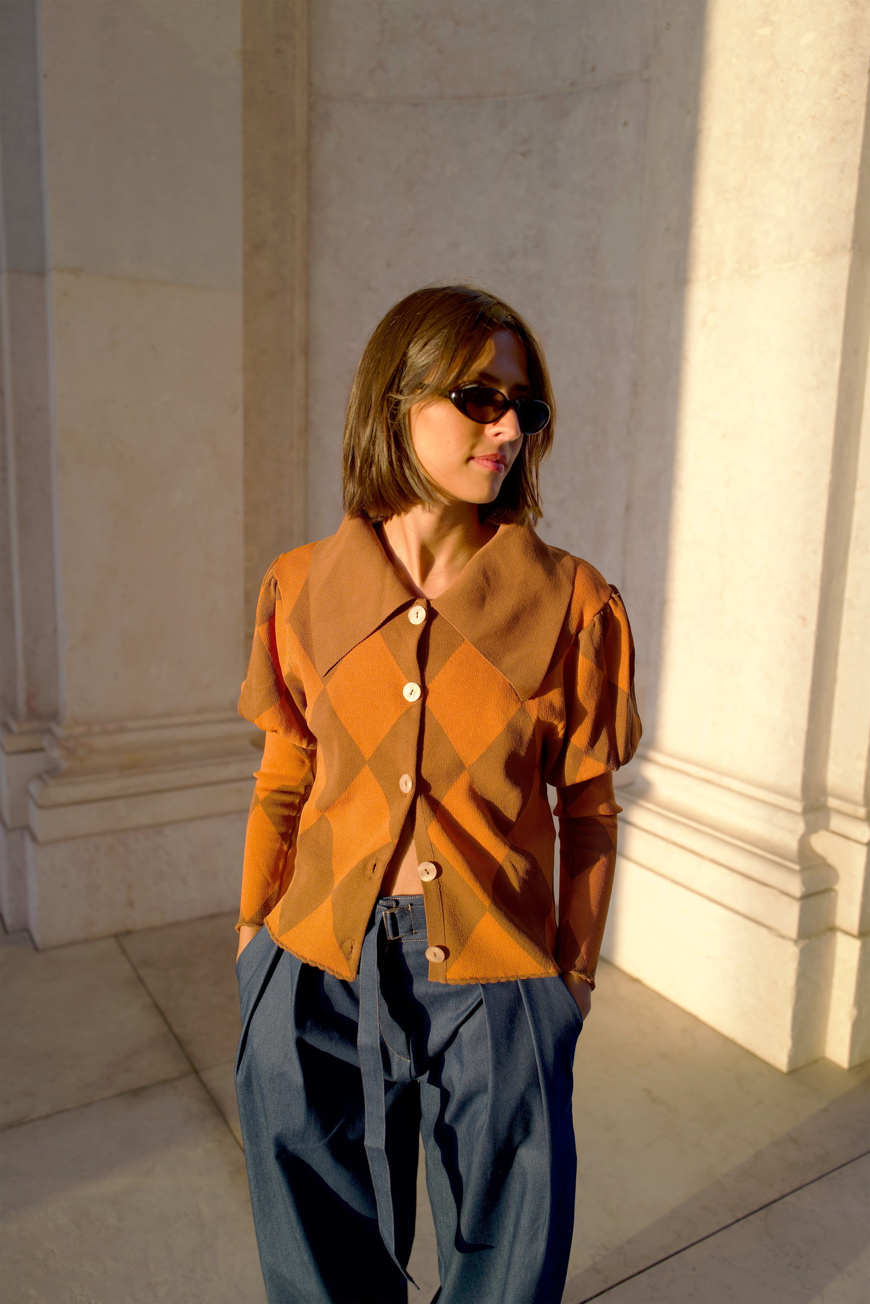 Luna | Cardigan mit einzigartigem Jacquardmuster und Ballonärmeln für trendbewusste Frauen