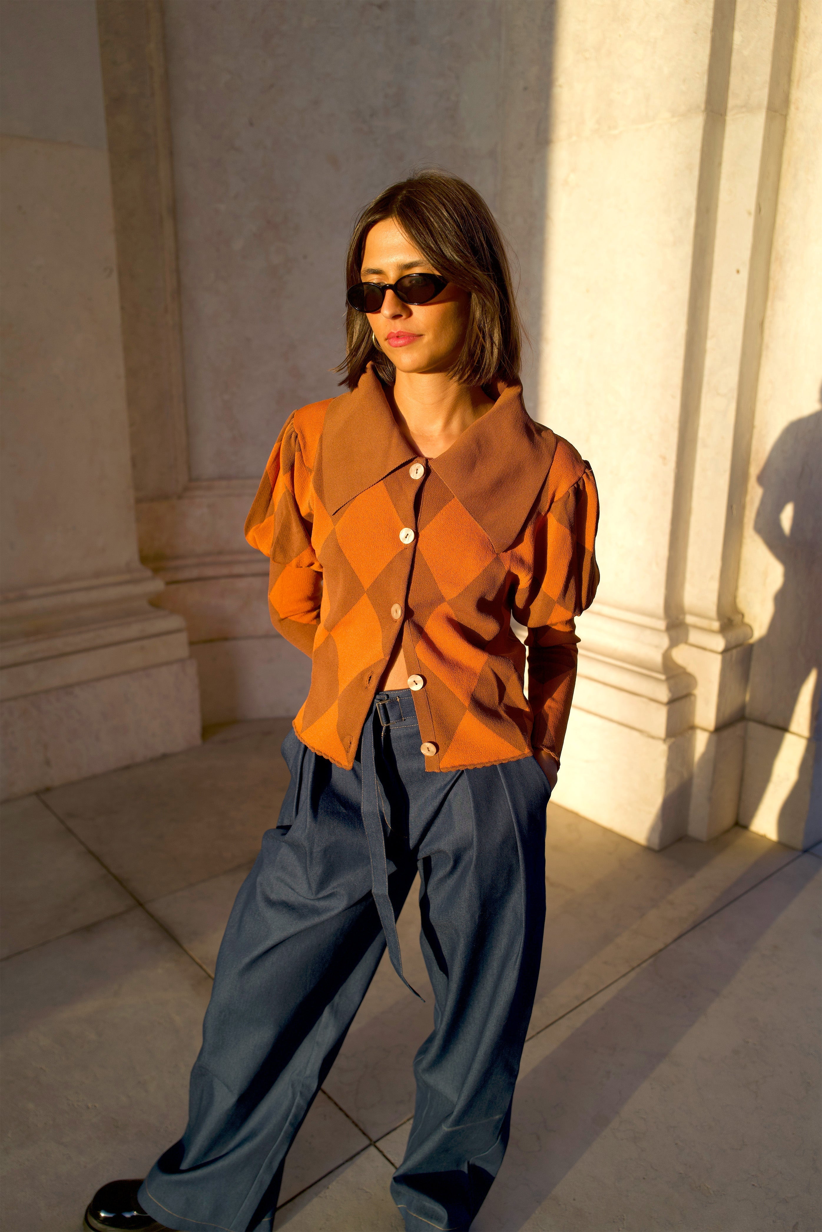 Luna | Cardigan mit einzigartigem Jacquardmuster und Ballonärmeln für trendbewusste Frauen