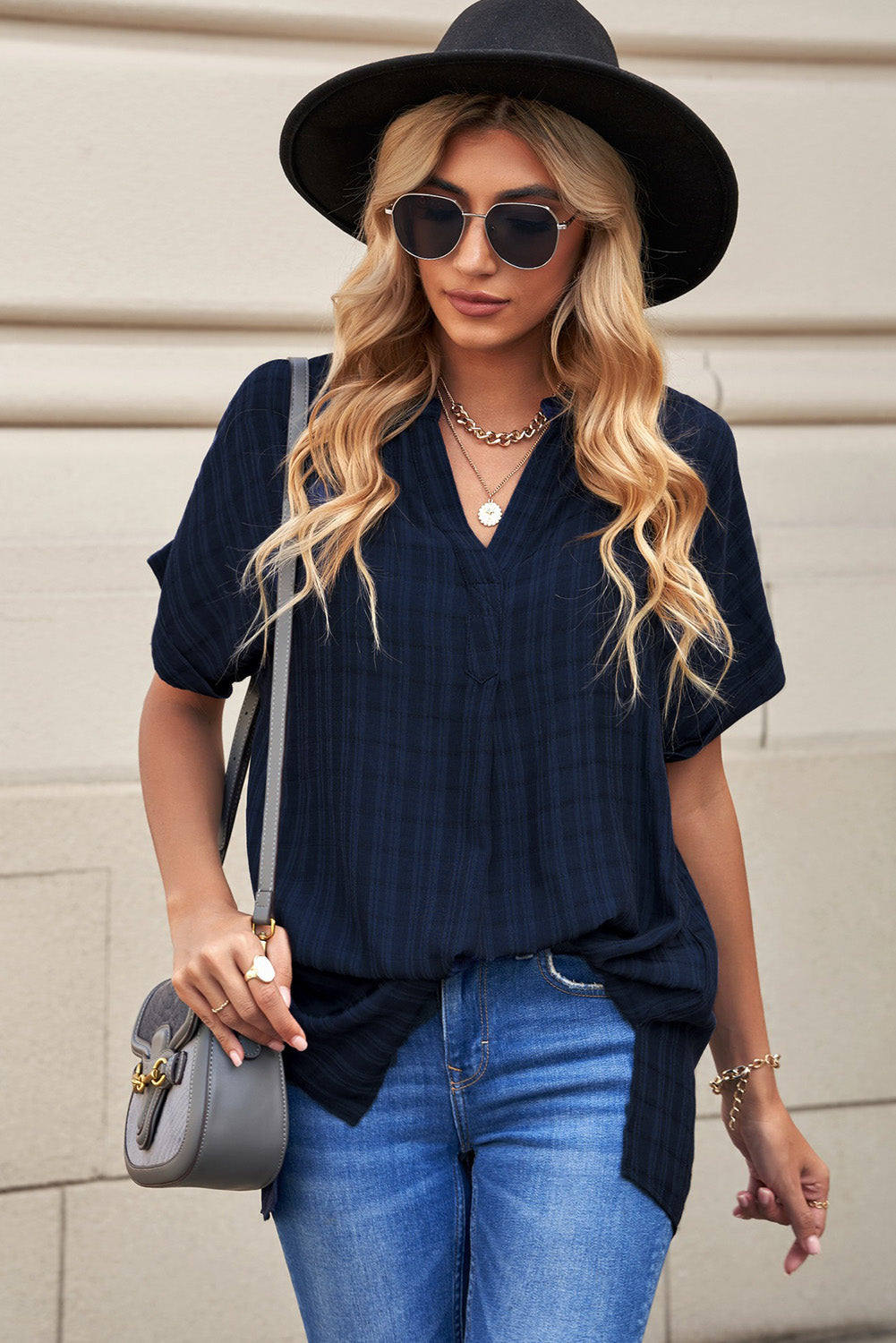 Zephyr | Bluse mit Karomuster in Navy Für Frauen