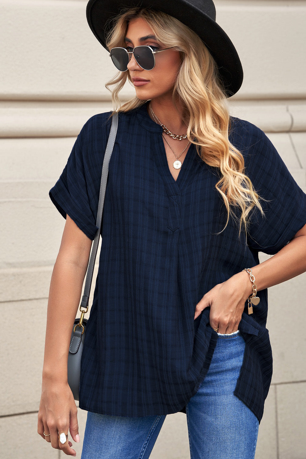 Zephyr | Bluse mit Karomuster in Navy Für Frauen