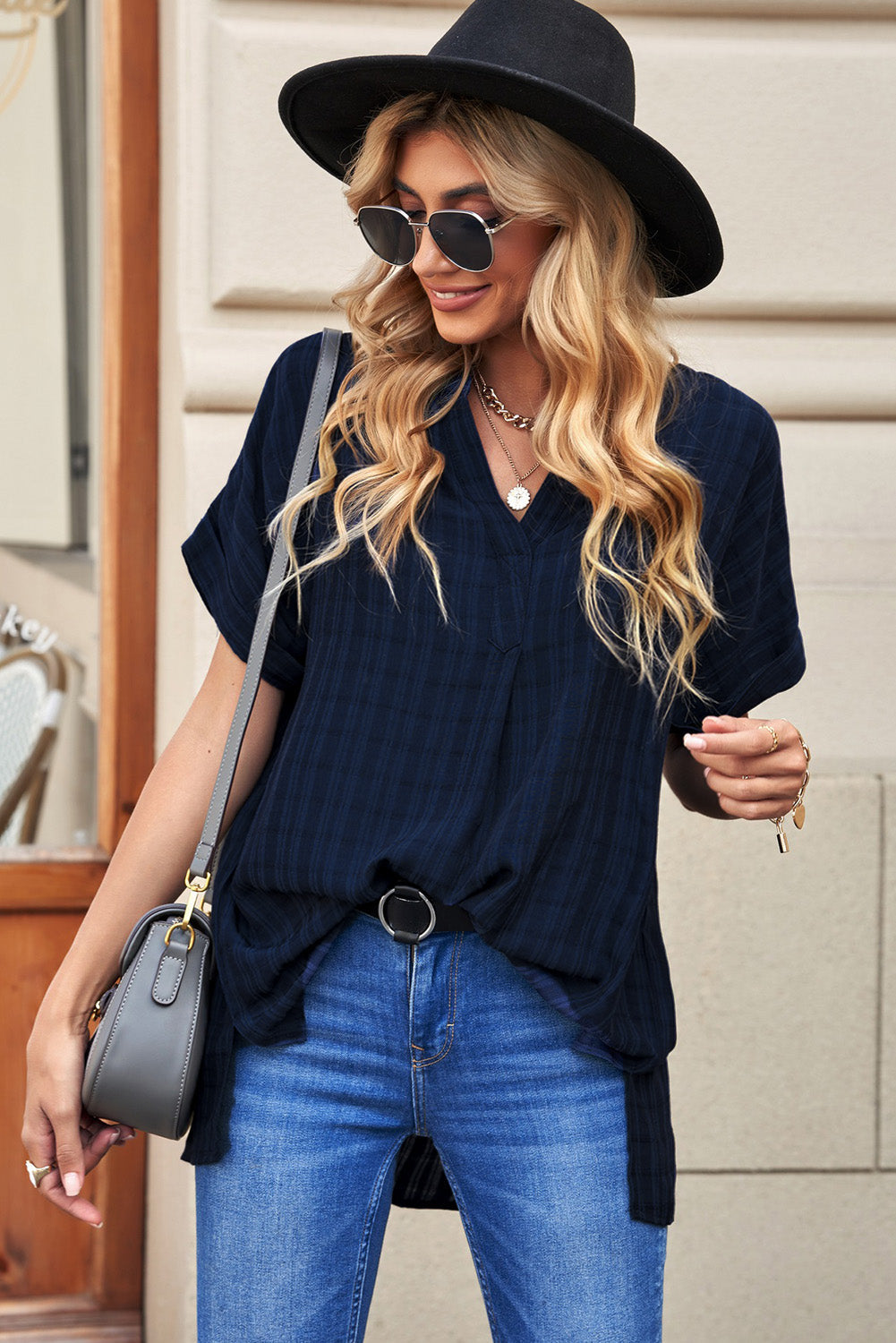 Zephyr | Bluse mit Karomuster in Navy Für Frauen