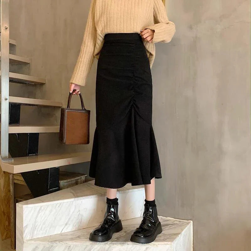 Liora | Midirock mit Figurschmeichelndem Schnitt und Eleganten Rüschen für Frauen