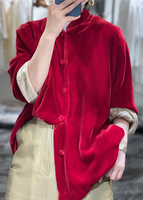 Amara | Bluse mit luxuriösem Velours und stilvollem Patchwork für den Herbst