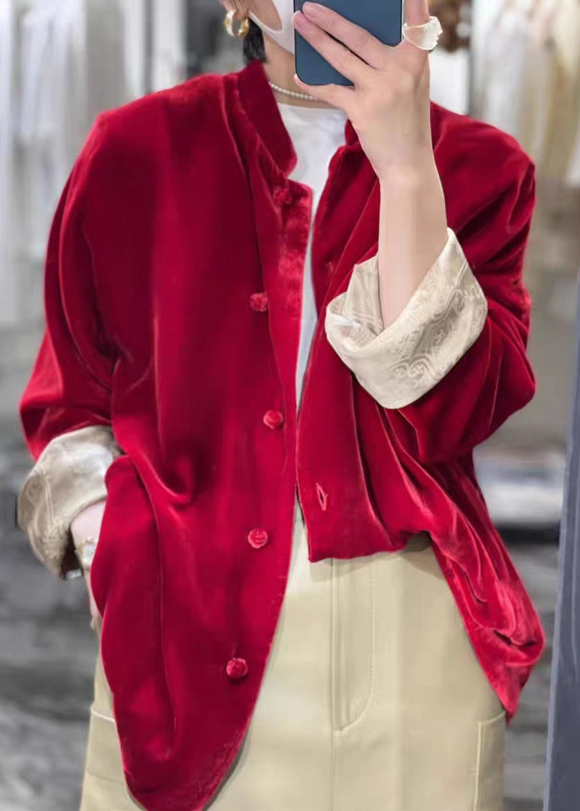 Amara | Bluse mit luxuriösem Velours und stilvollem Patchwork für den Herbst