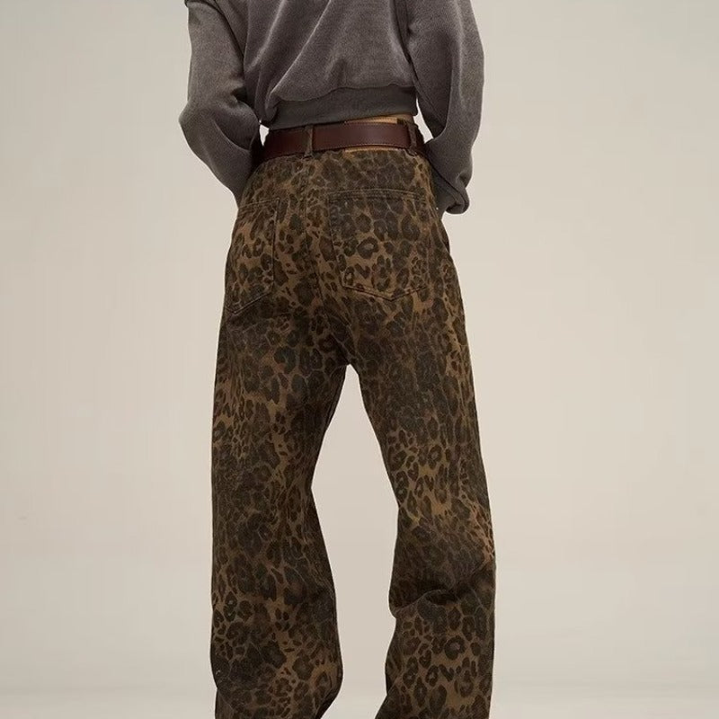 Zahara | Jeans mit stilvollem Leopardenmuster und bequemer Passform für Frauen