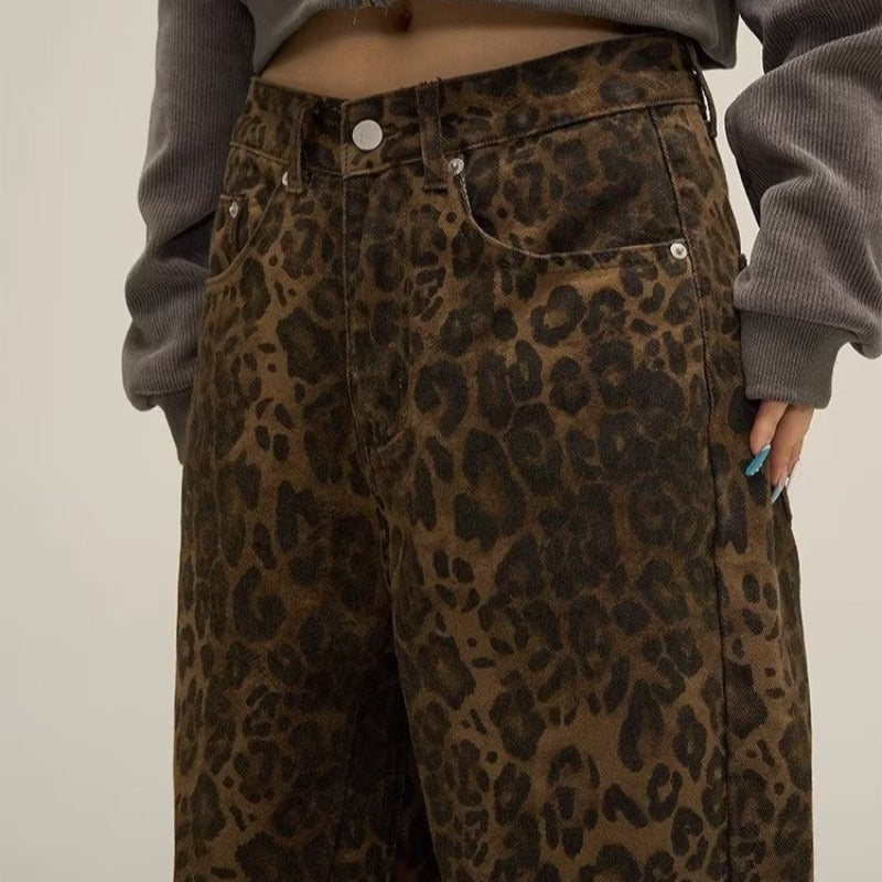 Zahara | Jeans mit stilvollem Leopardenmuster und bequemer Passform für Frauen