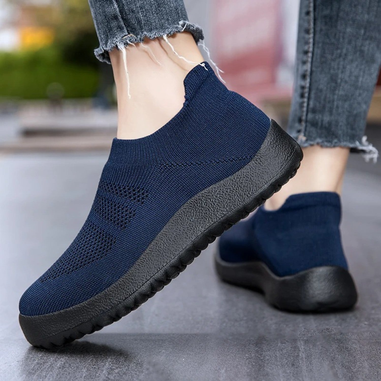 VIDA atmungsaktiver Sockenstoff für Damen Loafer