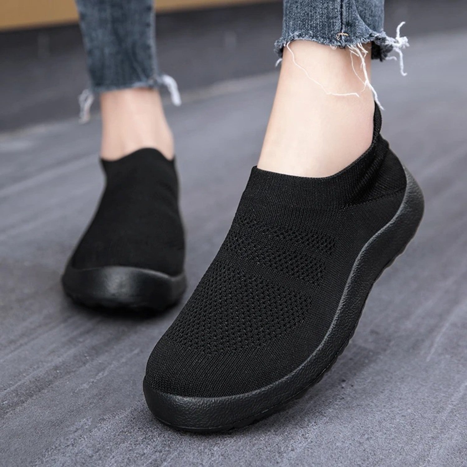 VIDA atmungsaktiver Sockenstoff für Damen Loafer