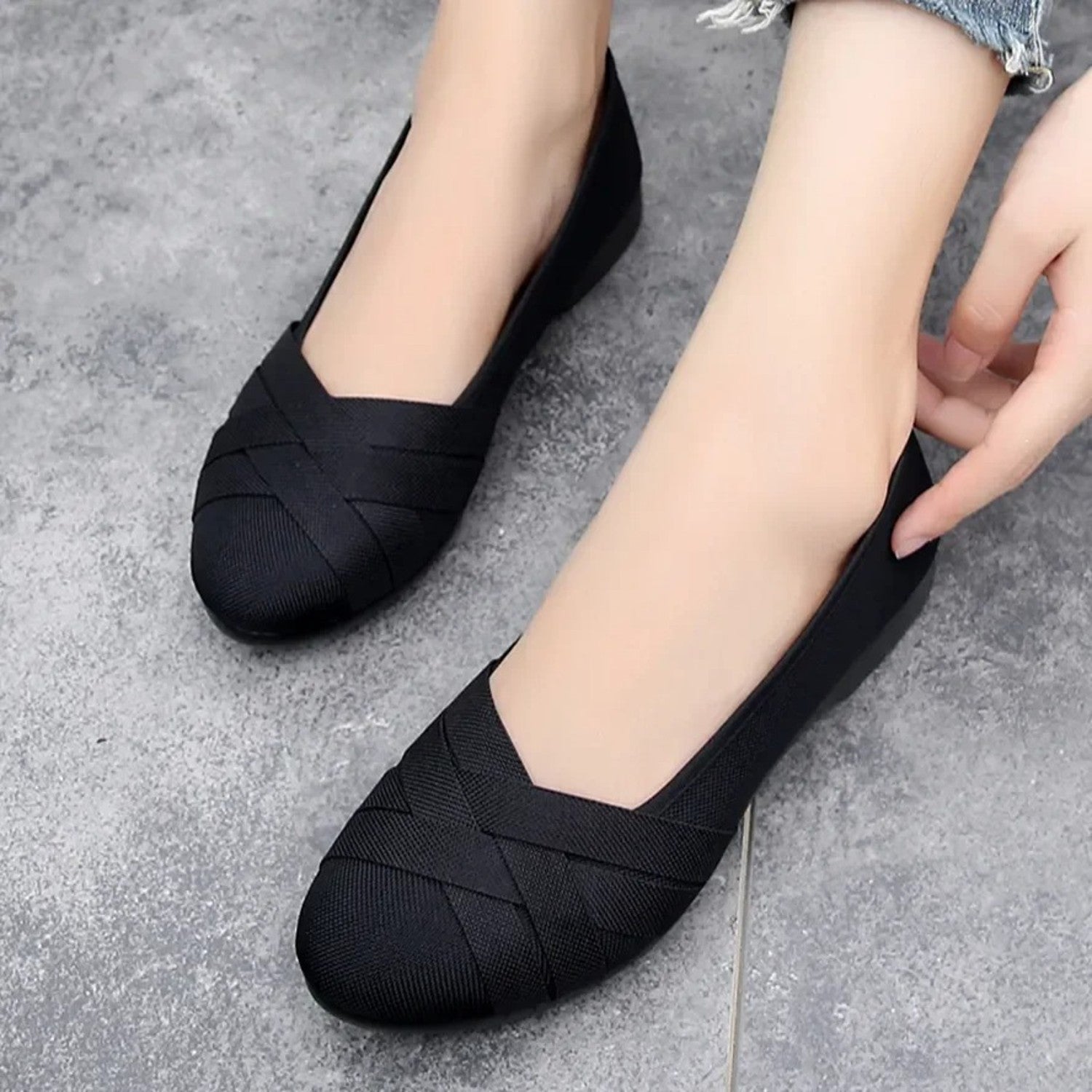 VIDA Canvas cloth mit Blumendruck Damen Loafer