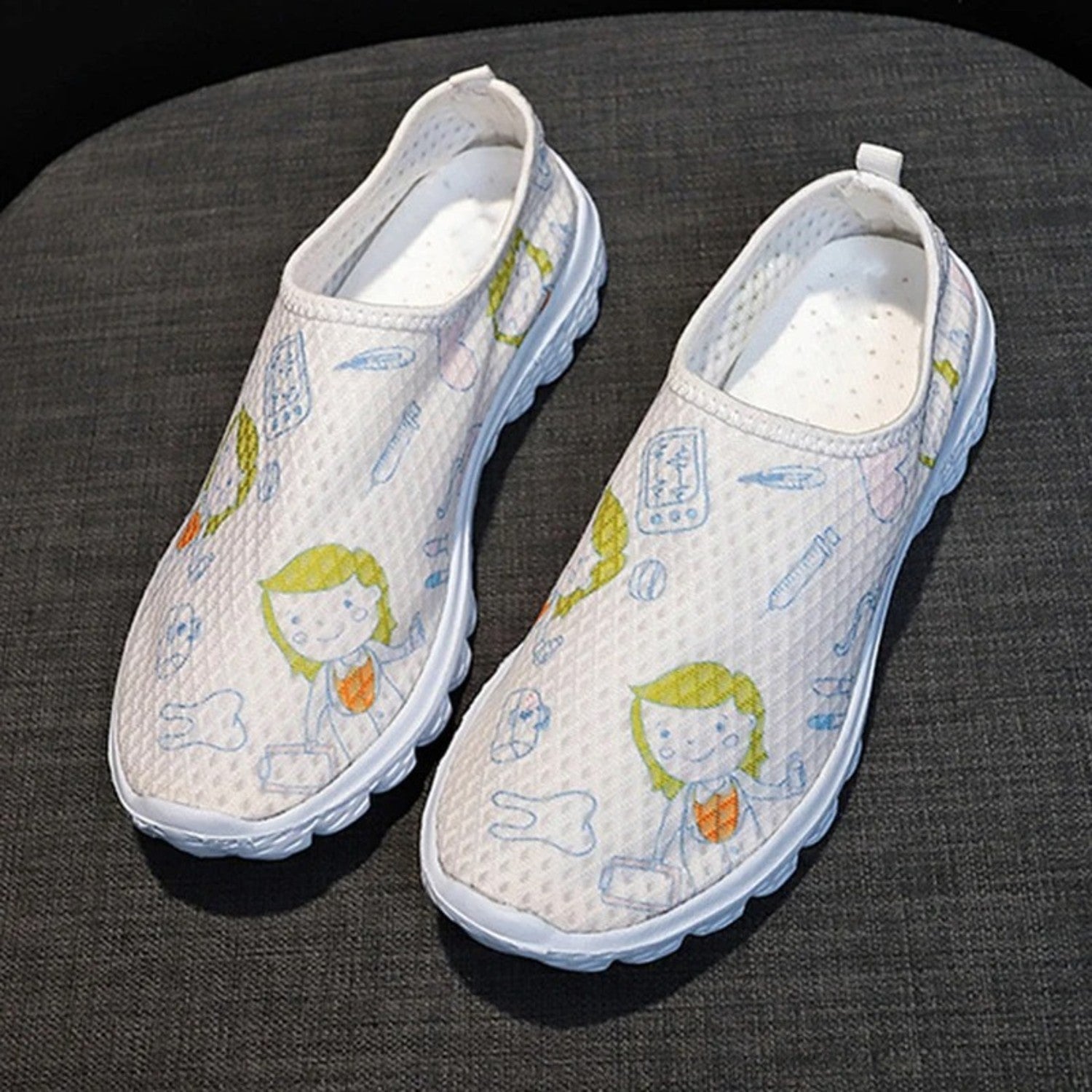 VIDA Hohl Design Cartoon Druck Damen loafer