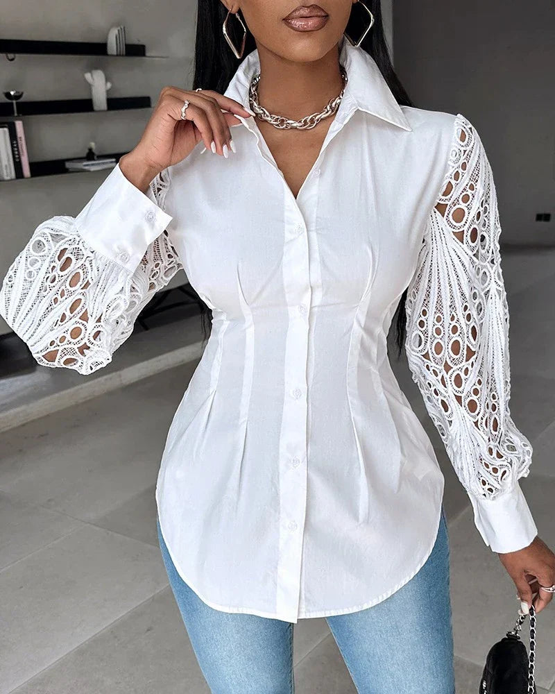 Zephyr | Bluse mit Spitzenärmel