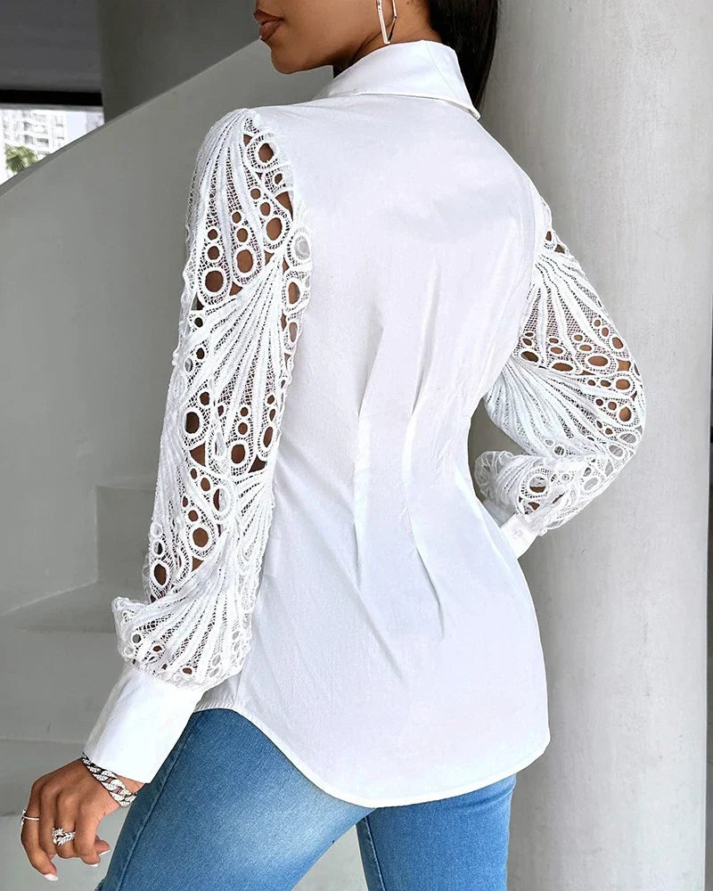Zephyr | Bluse mit Spitzenärmel