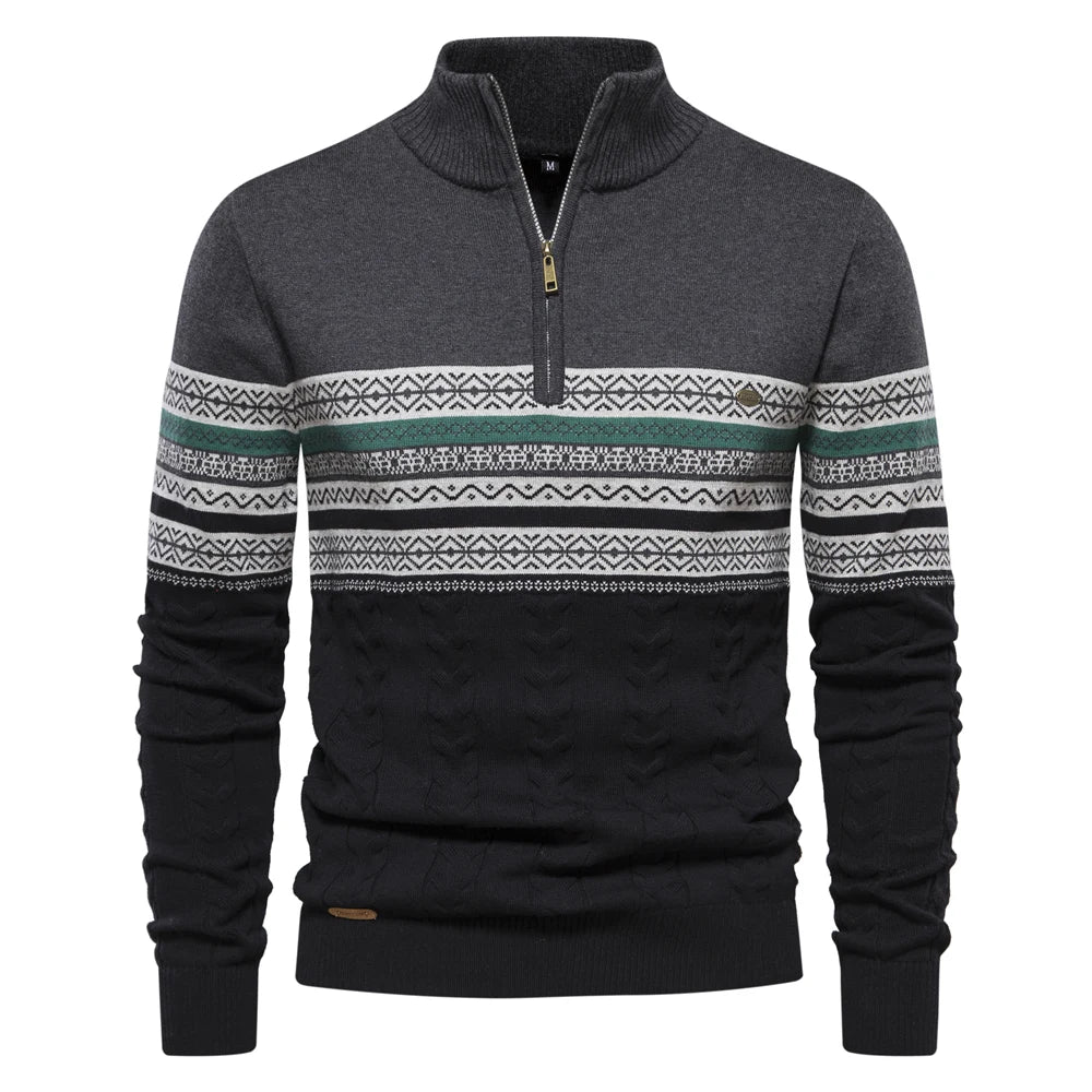 Kairo | Sweatshirt mit Ethnischen Mustern und Halbreißverschluss für Männer