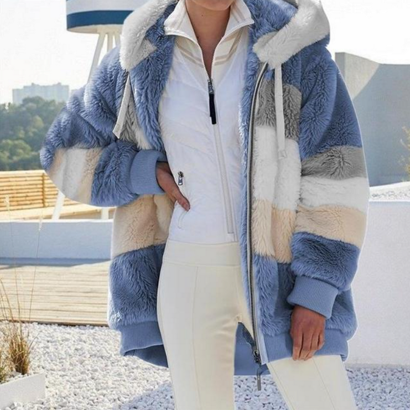 Lunara | Jacke mit Stilvollem Kunstpelz und Kapuze für den Winter