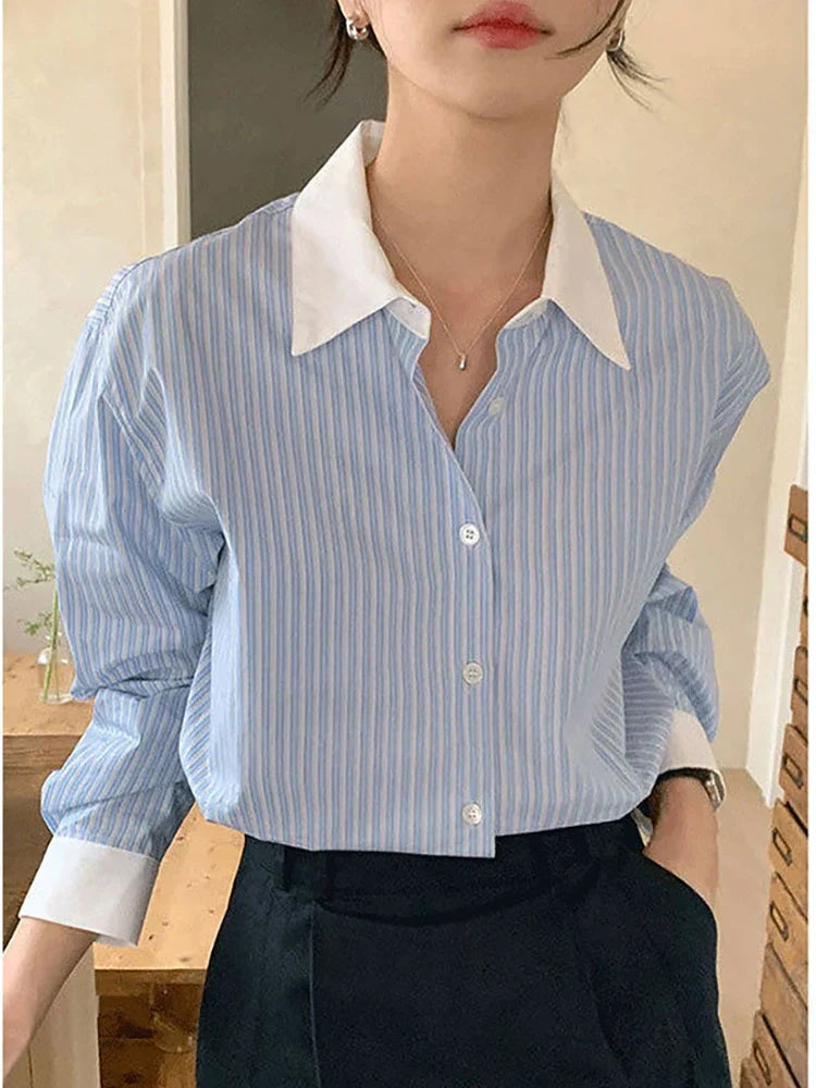 Zephyr | Bluse mit kontrastierendem Kragen