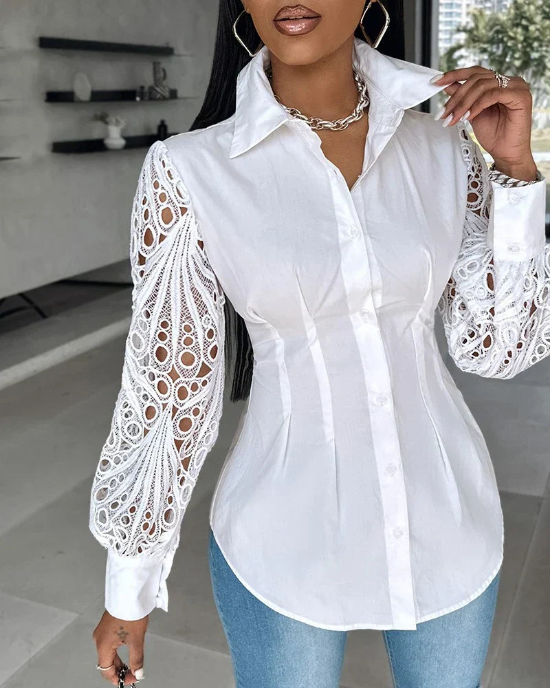 Zephyr | Bluse mit Spitzenärmel