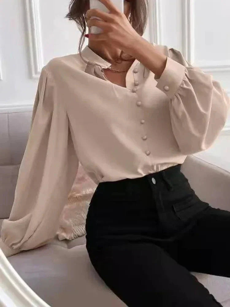 Zephyr | Bluse mit langen Ärmeln und Knopfverschluss