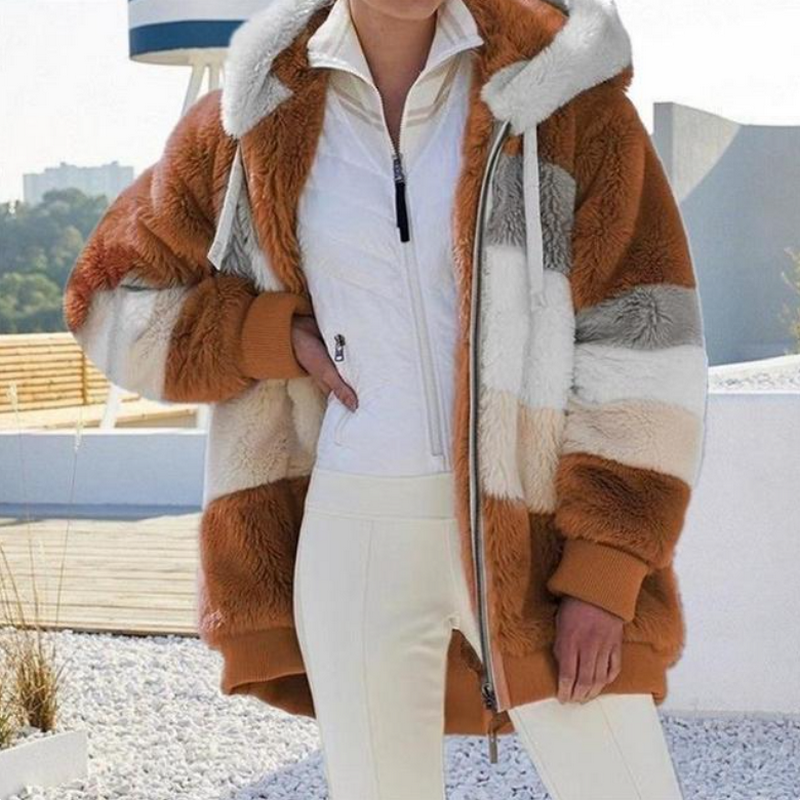Lunara | Jacke mit Stilvollem Kunstpelz und Kapuze für den Winter