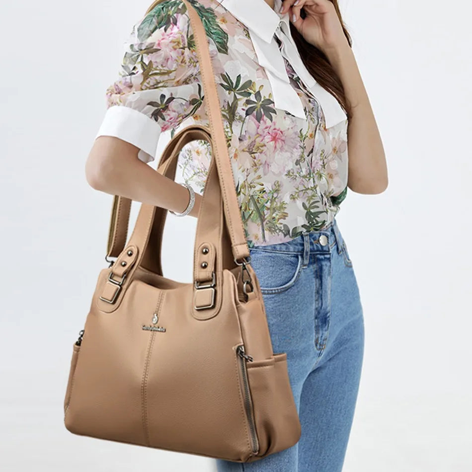 Serafina | Leder-Umhängetasche mit Eleganter Verarbeitung und Geräumigem Innenraum für Frauen