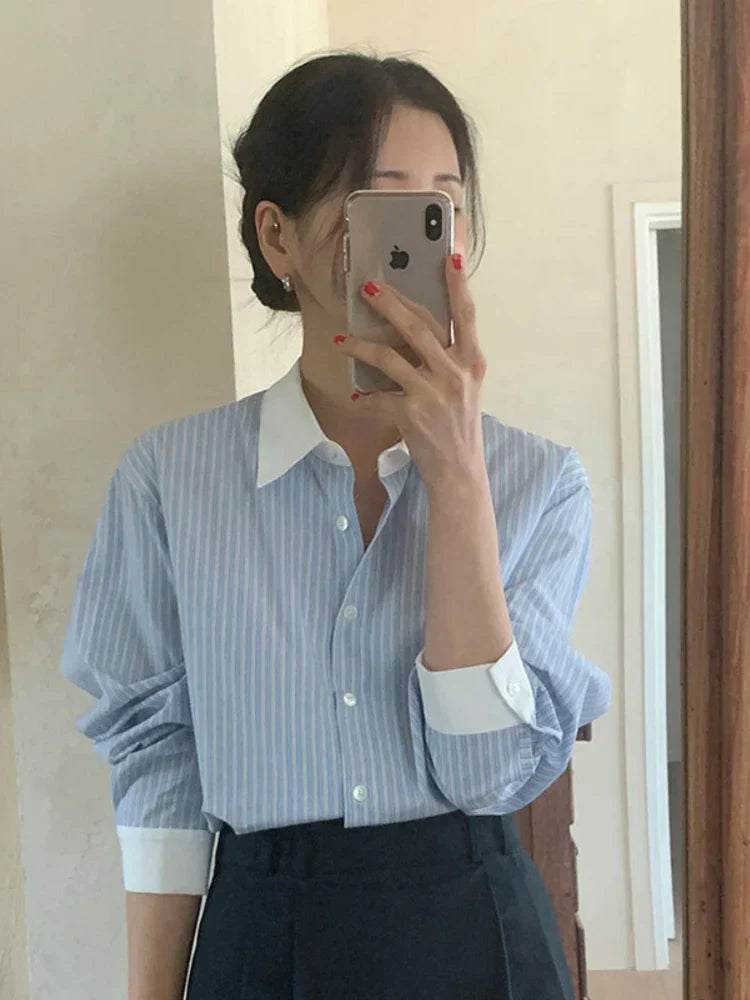 Zephyr | Bluse mit kontrastierendem Kragen