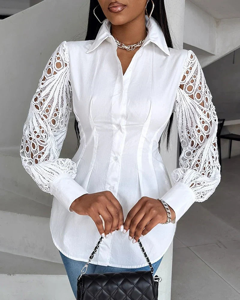 Zephyr | Bluse mit Spitzenärmel
