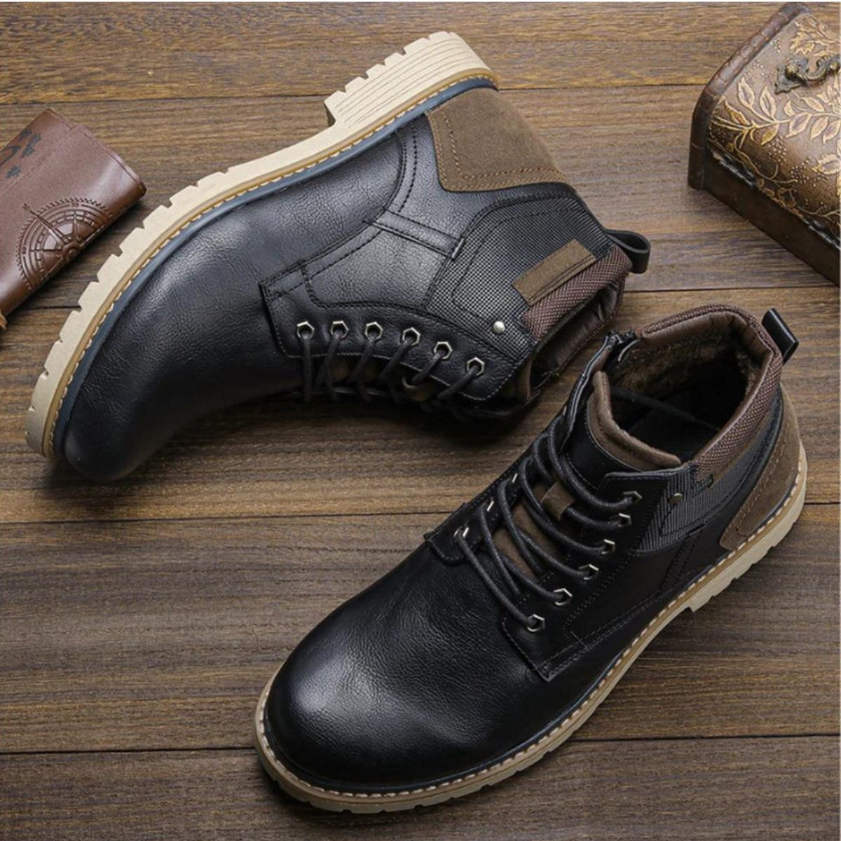 Frank - Herren Leder Winterstiefel