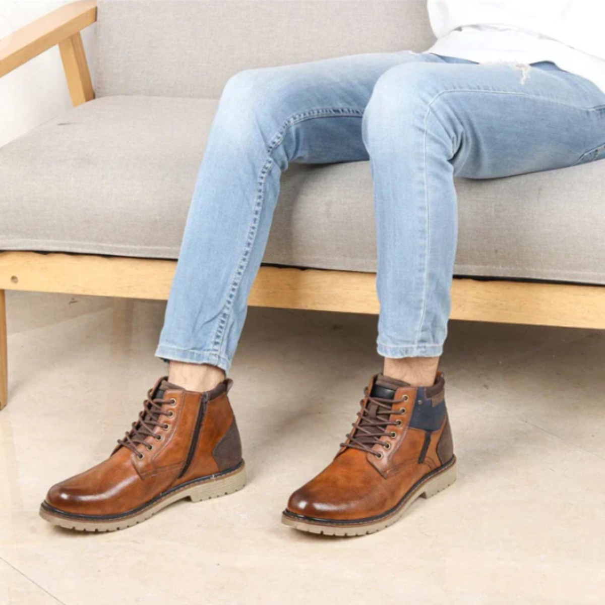 Frank - Herren Leder Winterstiefel