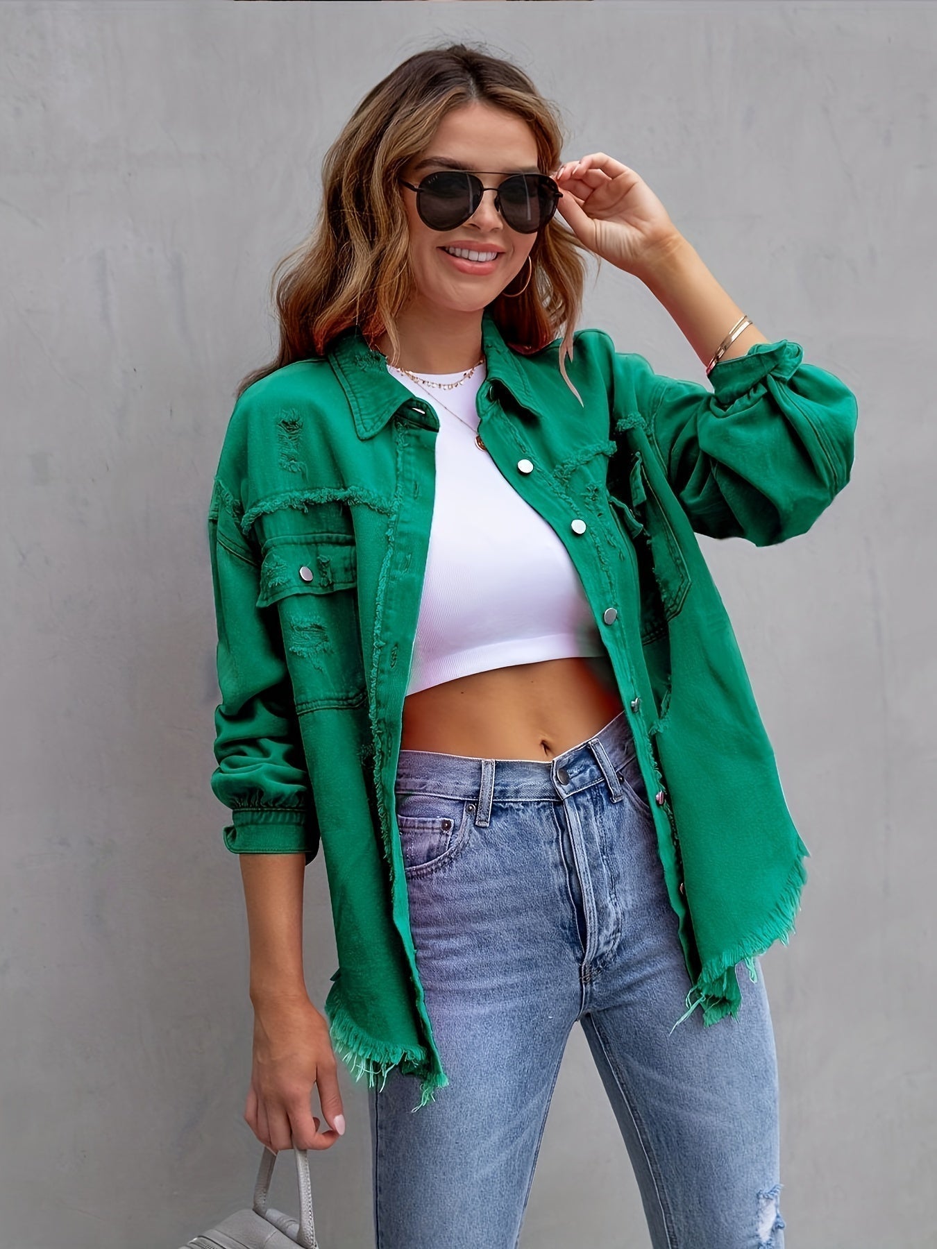 Zahara | Denimjacke mit Zerrissenen Details und Lässiger Passform für Frauen