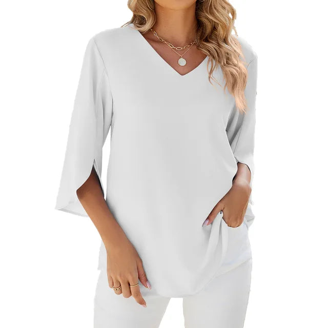 Zephyr | Bluse Mit V-Ausschnitt – Elegante Und Vielseitige Wahl Für Jeden Anlass