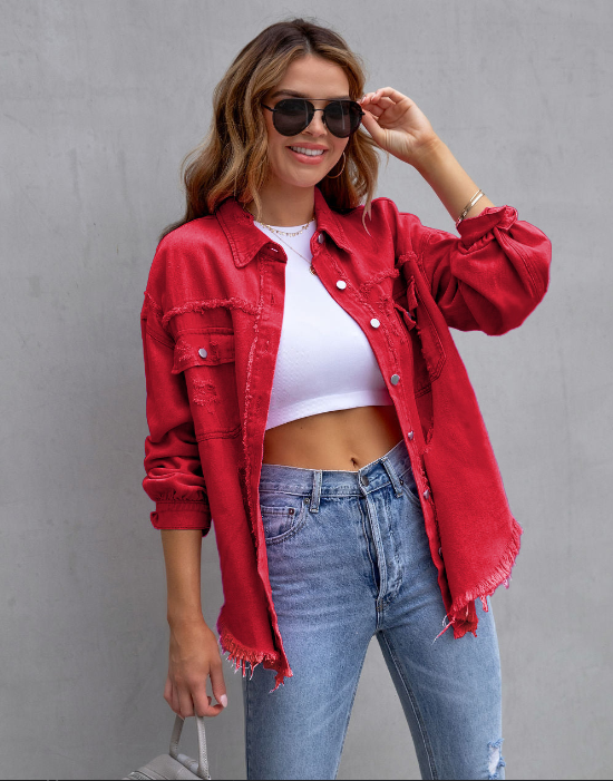 Zahara | Denimjacke mit Zerrissenen Details und Lässiger Passform für Frauen