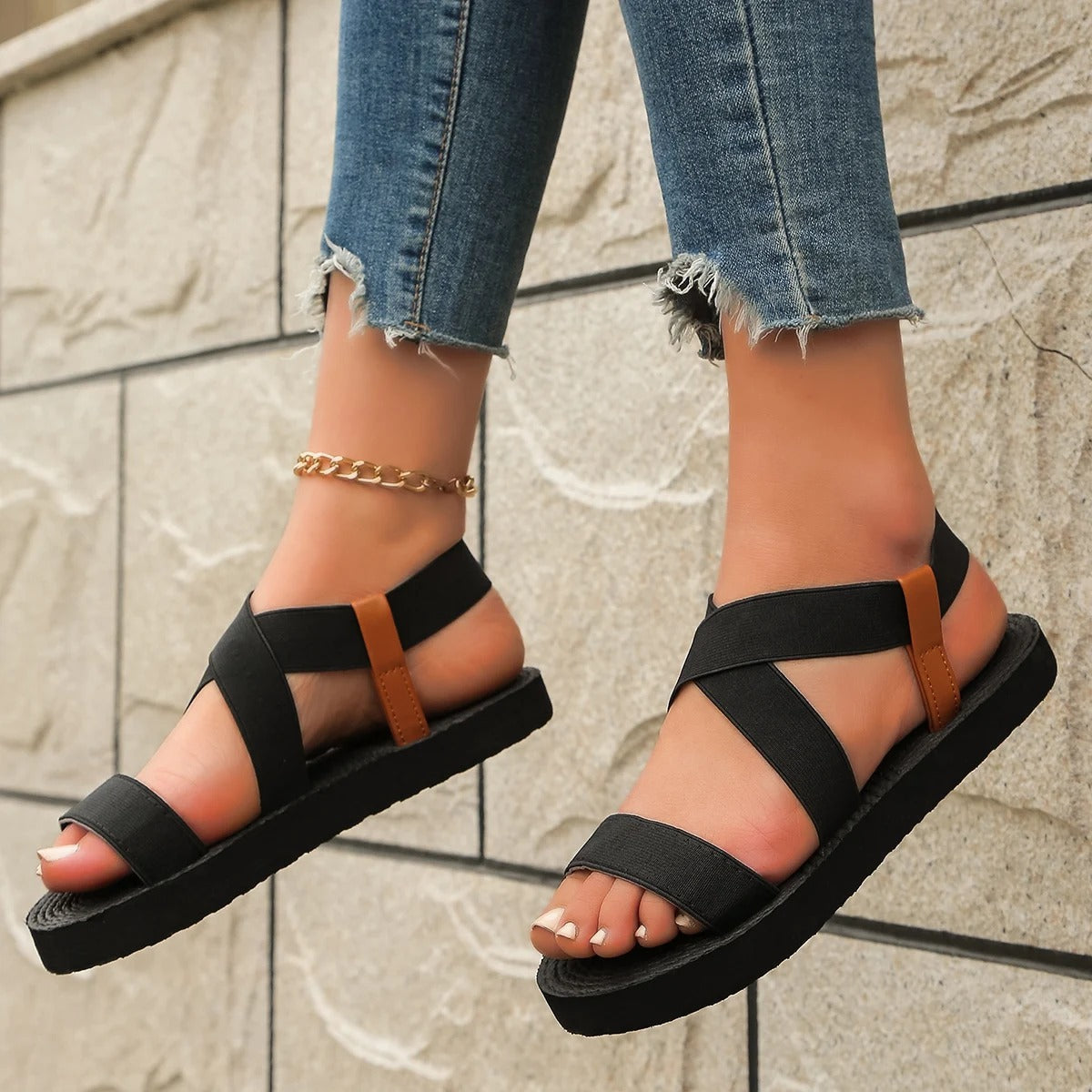 Gabriella - Gemütliche Leinen-Sandalen