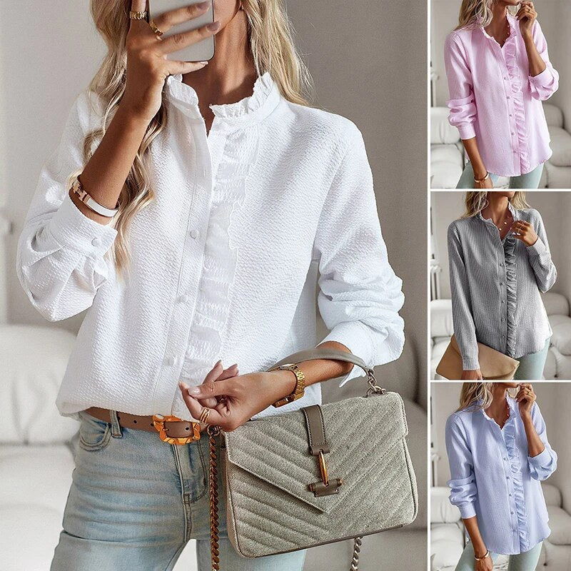 Zephyr Bluse | Elegantes Hemd für Frauen mit Rüschen