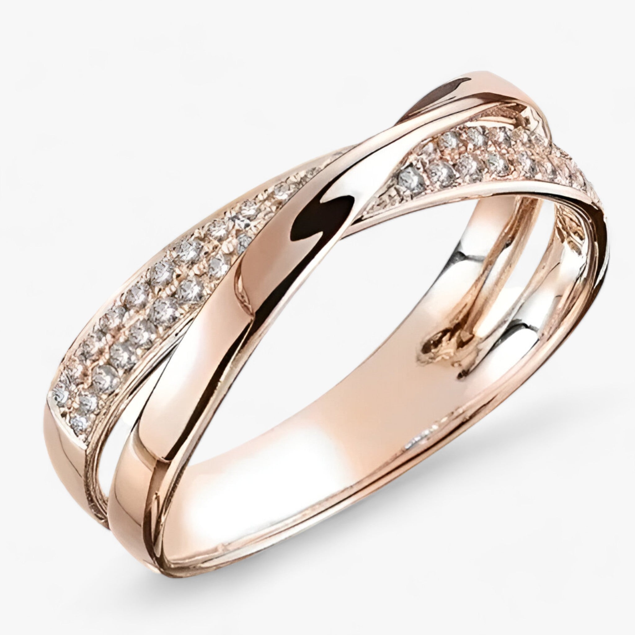 Aurora | Kreuzring mit Funkelnden Zirkonia und Zeitgemäßem Design für Damen