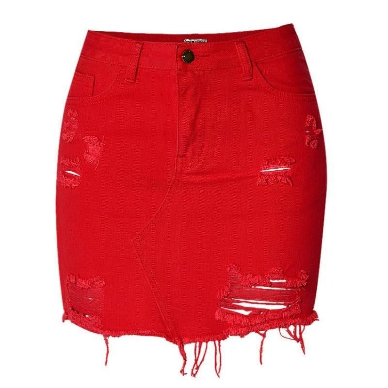 Livia | Jeansrock mit Stilvollen Abnutzungseffekten und Gürtelschlaufen für Damen