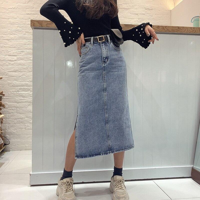 Livia | Denimrock mit Stil und Seitlichem Schlitz für Frauen