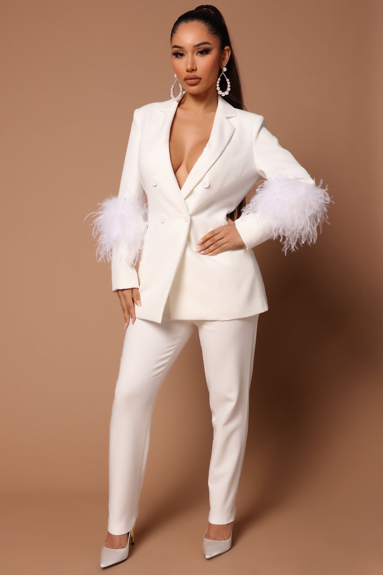 Isolde | Zweiteiliges Straußenfell-Revers mit Eleganter Raffinesse für Damen