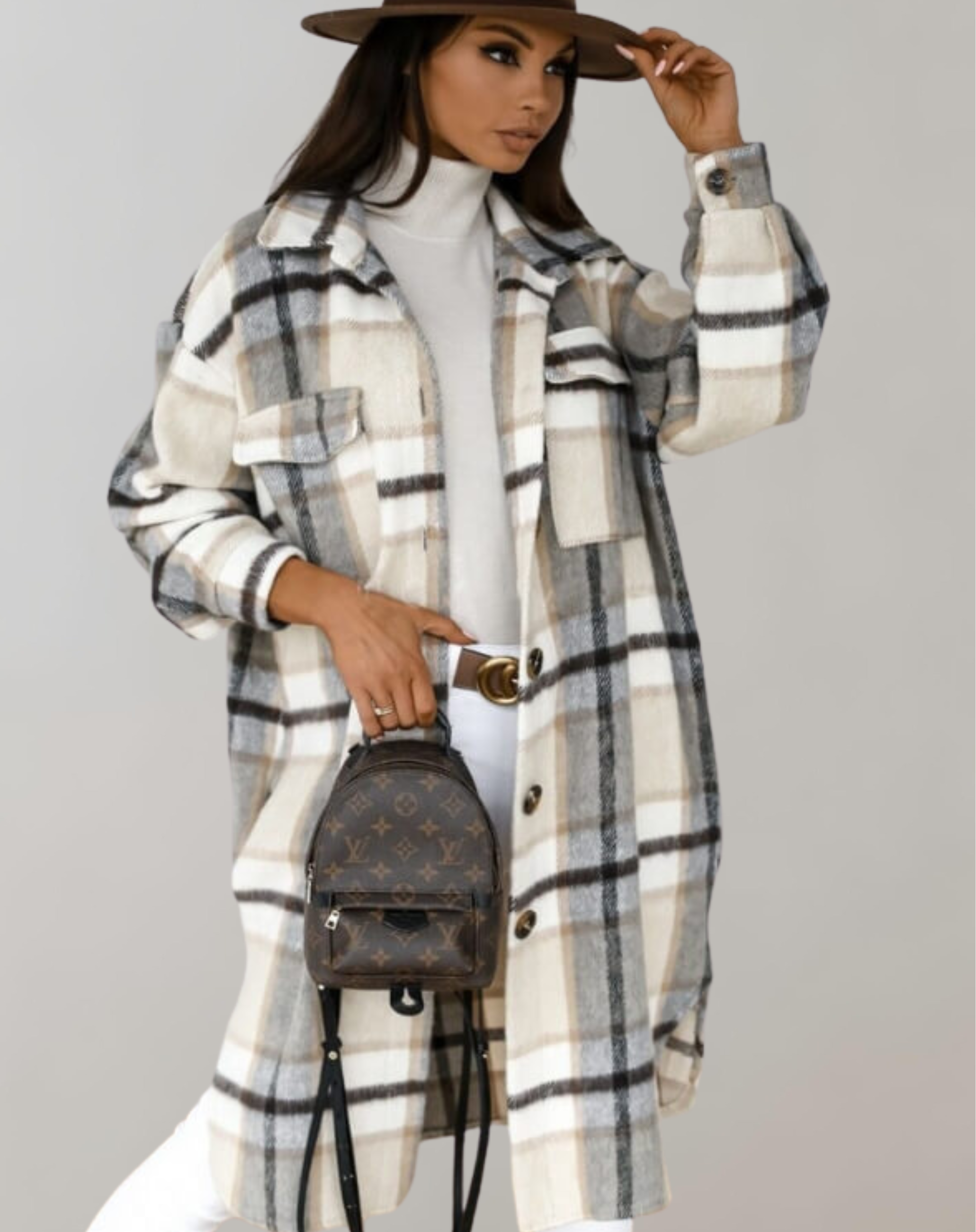 Isolde | Karierter Mantel mit Atmungsaktivem Stoff und Elegantem Design für Damen