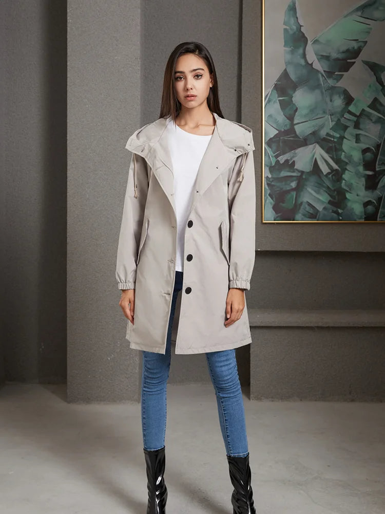 Celestia | Trenchcoat mit Wasserabweisendem Schutz und Zeitlosem Design für Damen
