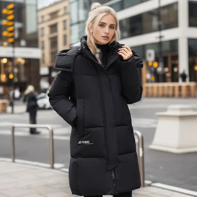 Livia | Langer Mantel mit Wasserdichtem Material und Modischem Design für Frauen