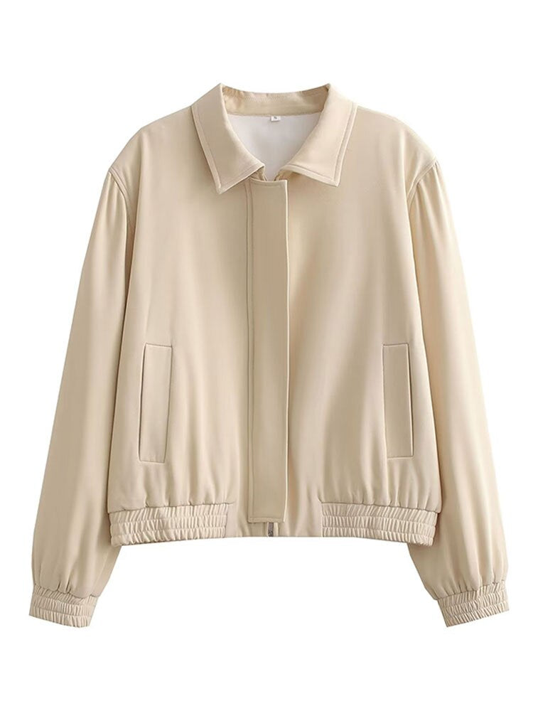 Aurelia | Bomber Jacke mit Übergrößen und Trendigem Kragen für Frauen