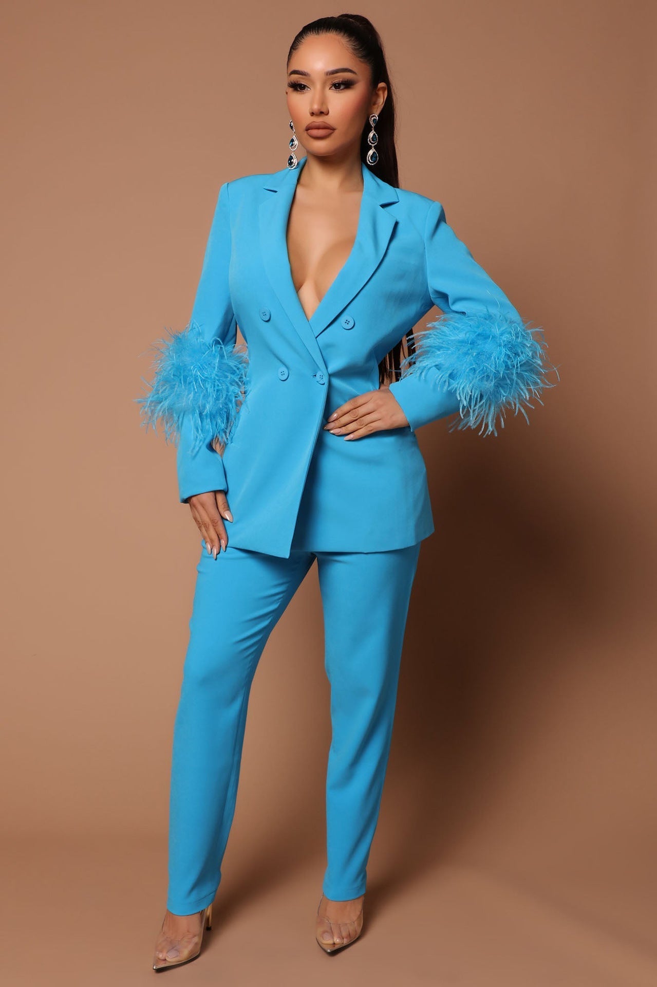 Isolde | Zweiteiliges Straußenfell-Revers mit Eleganter Raffinesse für Damen