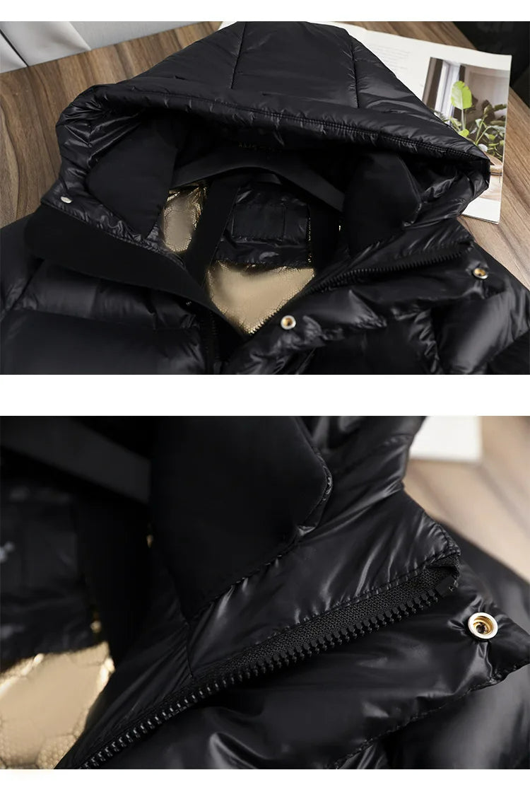 Lira | Daunenjacke mit Goldverzierungen und Funktionalität für Damen